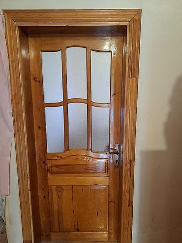 seyfi qapi: Taxta otaq qapısı - Material: təbii ağac (şüvərlənmiş və laklanmış — 1