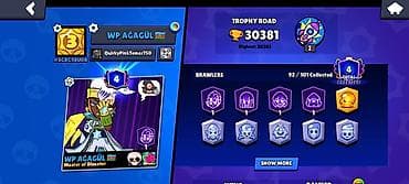 apple smart saat: Brawl Stars hesabı – yüksək inkişaflı - Kupa sayı: 30 381 (Highest — 1