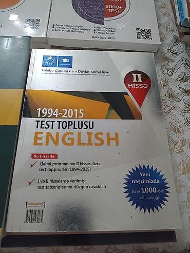 Məhsul: Test topluları (2 kitab) 1) TQDK – English Test Toplusu (II