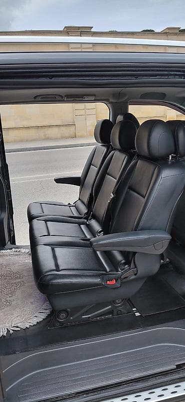mini karavan: Mercedes-Benz Vito (uzun baza) – qara rəng, 7/8 yerlik komfortlu — 5