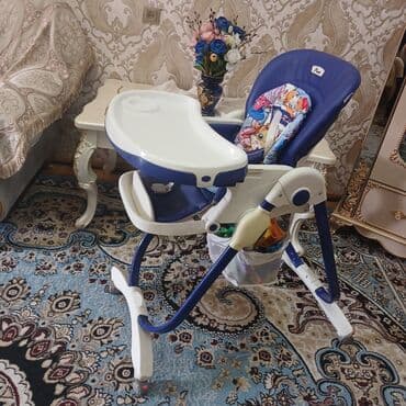 столик для автокресла: Uşaq üçün yemək stulu - Rəng: göy-ağ - Yumşaq, rahat kürsü hissəsi; — 1