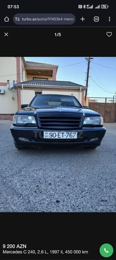 turbo az c class: Mercedes-Benz C 240: 2.6 l | 1997 il Sedan — 1