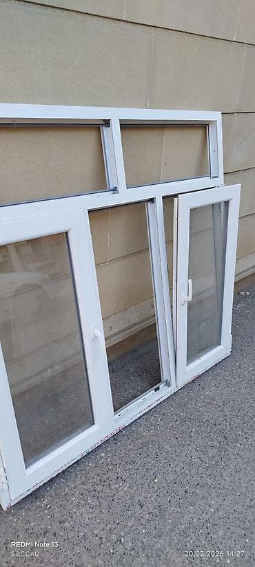 İşlənmiş İkiqat şüşə paketi Plastik pəncərə, Еni: 160 sm, Uzunluğu: 150 sm, Ödənişli quraşdırma