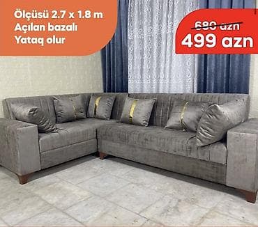 parda tul: Künc divan, Yeni, Açılan, Bazalı, Vеlur parça, Şəhərdaxili pulsuz çatdırılma — 1