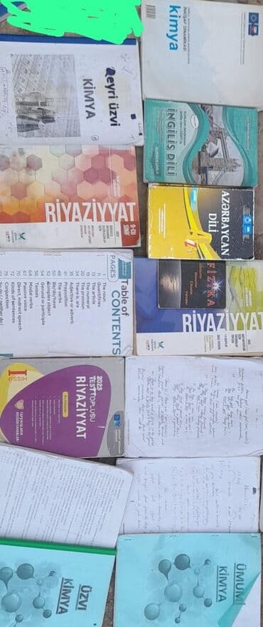 8 ci sinif kimya dersliyi pdf: Fizika və ingilis dili dərslikləri, həmçinin riyaziyyat test toplusu — 2
