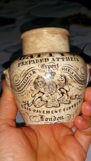 marka: Старинный английский горшочек с гербом королевы Виктории / фарфор — 5