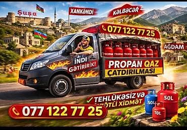 yuk dasima: Propan qaz balonlarının ünvanınıza çatdırılması xidməti Xidmət — 3