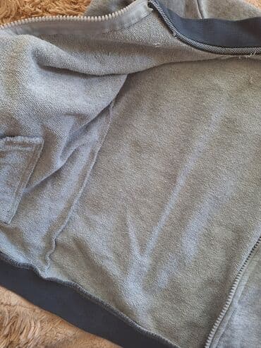 Uşaq üçün boz rəngli sweatshirt/jaket - Model: fermuarlı, bomber