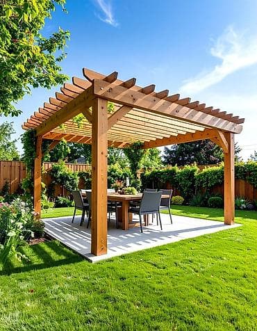 qazon suvarma sistemi: Açıq Hava Taxta Pergola Sistemi - Material: Keyfiyyətli təbii ağac — 2