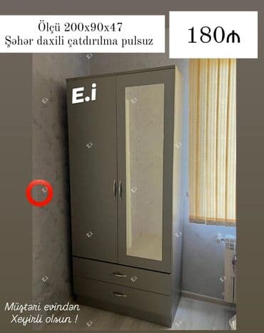 ikinci əl dəmir qapilar: Yeni, Açılan, 2 qapılı Qarderob, paltar dolabı — 1