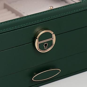 heyvan başı: Zərgərlik üçün təşkilatçı qutu - Klassik dizaynlı, şüşə vitrinli üst — 5