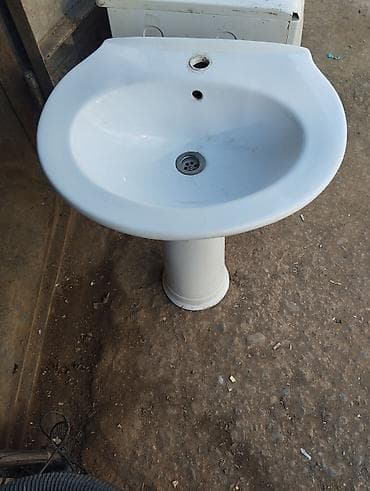 Двери и комплектующие: Pedestal tipli seramik əl-üz yuyan lavaboo - Material: dayanıqlı — 1
