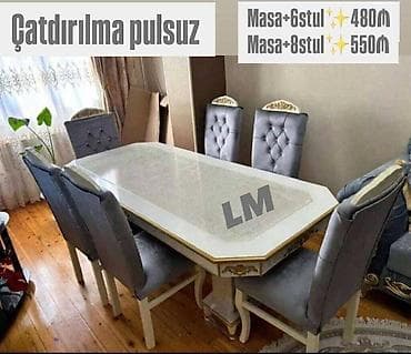 Möhtəşəm DƏVƏTAC masa dəsti Yüksək keyfiyyətlə Qiymət : Masa 2x1 +6