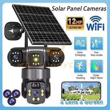 avto kamera: Günəş panelli Wi‑Fi təhlükəsizlik kamerası – 3 linza, 12MP Ultra HD — 2