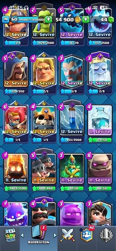 kart oyunları: Clash Royale hesabı – yüksək səviyyəli kolleksiya - Kral Səviyyəsi — 8