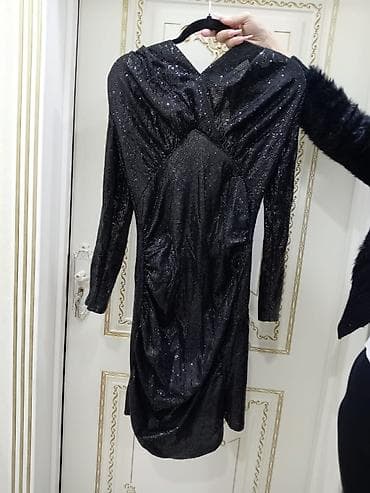 Qara parıltılı ziyafət donu - Rəng: klassik qara - Material: xırda