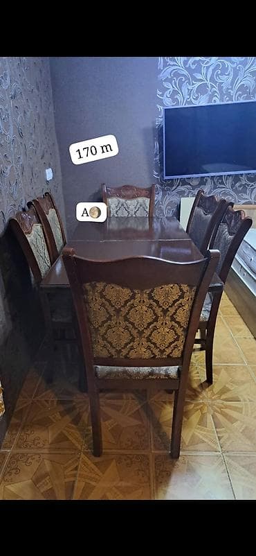 stul desti: AYGUN 🌖170 azn.Acilan Masa desdi 6 stulla satılır ünvan Yeni Gunesli E — 1