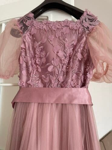 вечернее платье шифоновый: Pudra çaları ilə romantik ziyafət/libas - Model: midi uzunluqda — 3