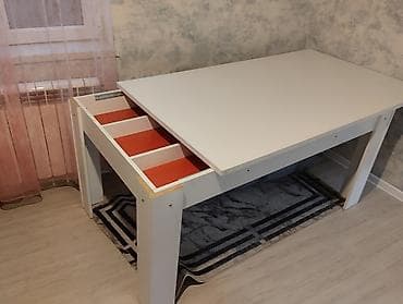 konstruksiya: Kompüter masası, İşlənmiş, Açılmayan, MDF, Dördbucaq masa — 4