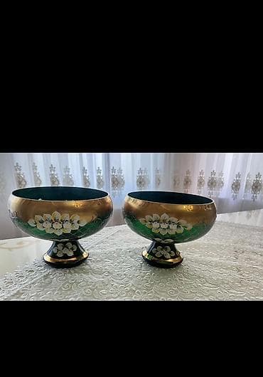 iran məhsulları: Məhsul: Bəzəkli şüşə kompot/qab dəsti (2 ədəd) - Material: Qalın şüşə — 5