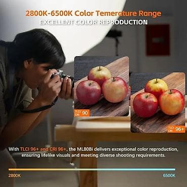 video light: Godox ML80Bi – kompakt, modullu, iki rəng temperaturlu COB LED işıq — 6