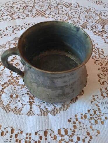 купить антиквариат: Qedimi mis su qabi. d- 11.5 см, h‐ 10.5 см. Состояние отличное — 7