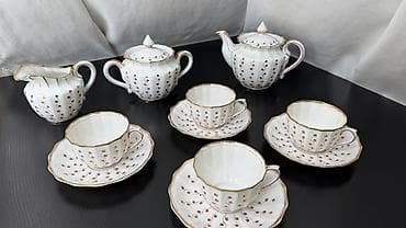 Чайный набор, цвет - Белый, Фарфор, 4 персон, СССР