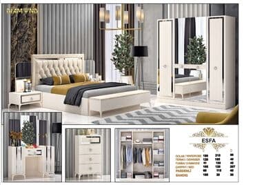 угловая тумба: Двуспальная кровать, 2 тумбы, Турция, Новый — 1