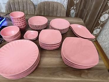 sederek pastel destleri: Nahar dəsti, rəng - Çəhrayı, Keramika, 6 nəfərlik — 3