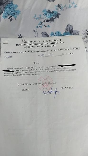 torpaq deşən: 8 sot, Tikinti, Bələdiyyə — 4