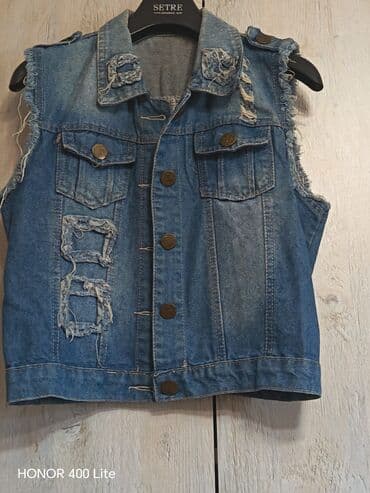 cins pencekler 2022: Cins jilet – rock/street stilində dizayn - Material: klassik mavi — 2