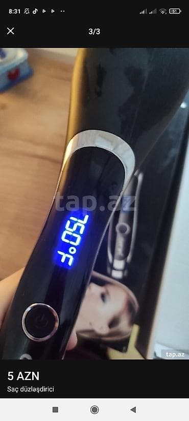 kepenek daraq: Saç düzləndirici elektron fırça daraq. Hədiyyə olunub və heç istifadə — 3