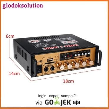 Pulsuz: Sesguclendiri usilitel amplifier USB Bluetooth aux FM radio mikrafon — 5