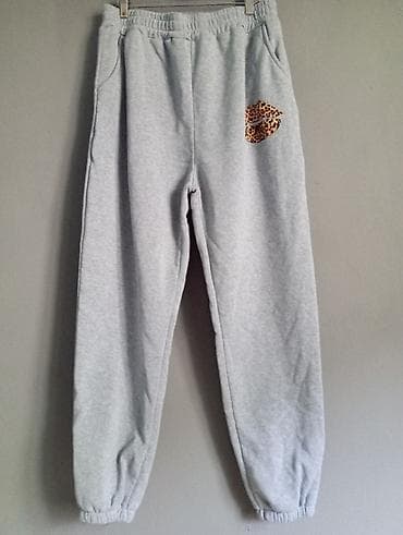 серые мужские свитшоты: Boz rəngli iki hissəli idman dəsti - Üst: klassik kruq-yaxa svitşot — 2