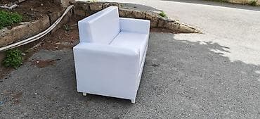 membran mebel nedir: Ağ rəngli iki nəfərlik divan - Minimalist, müasir dizayn: düz xətlər — 3