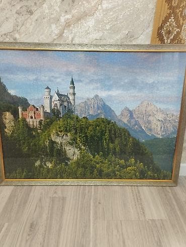 at şekilleri: Məhsul təsviri: 1) Çərçivəli puzzle tablo - Mövzu: dağ mənzərəsi — 1