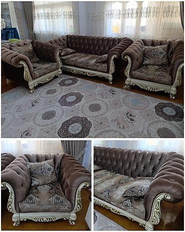 Klassik divan, 2 kreslo, Bazasız, Açılmayan