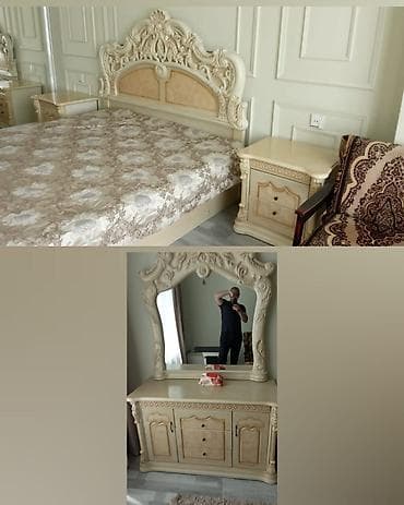 makyaj masası 2 el: İkinəfərlik çarpayı, 2 tumba, Termo, İşlənmiş — 1