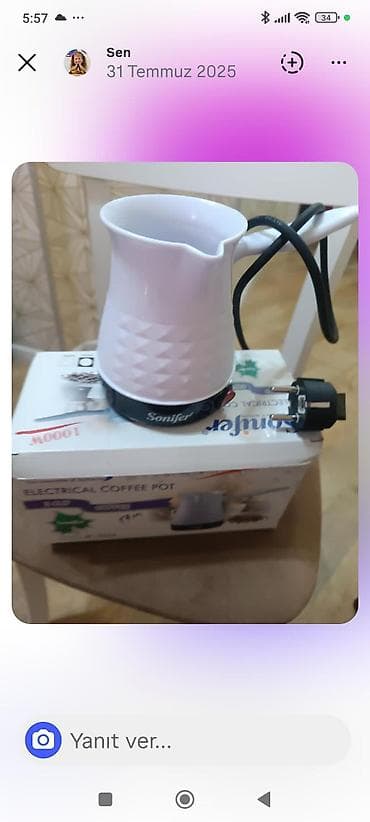 Qəhvəbişirən Sonifer, Elektrik turka, Yeni, Ünvandan götürmə