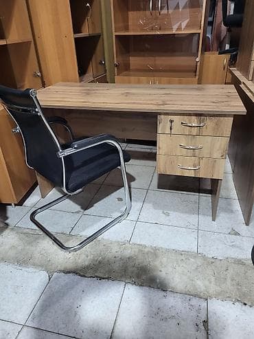 kompiter masası: Ofis/iş masası – təbii ağac teksturasında - Material — 5