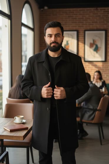 Pencəklər: Palto, Hugo Boss, L, rəng - Qara — 1