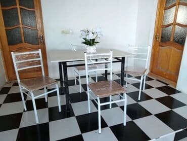 oturacaqlarin uzlenmesi: Mətbəx üçün, Açılmayan, Kvadrat masa, 4 stul — 5