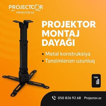 Proyektor montaj dayağı - Metal konstruksiya - Tənzimlənən uzunluq -