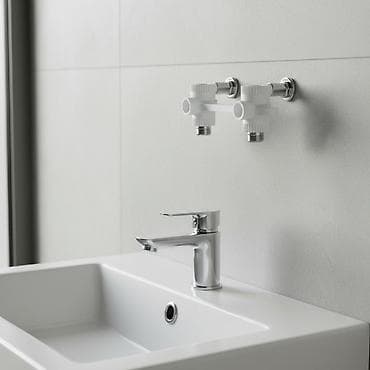 boru: Divara quraşdırılan qarışdırıcı üçün montaj boşluğu – 2 çıxışlı, ağ — 2