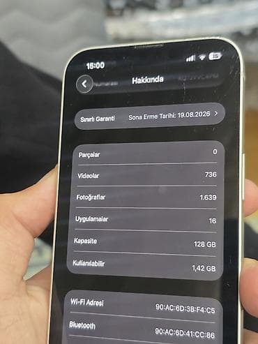 iphone 16e azerbaycan: IPhone 13, 128 GB, Ağ, Face ID — 8