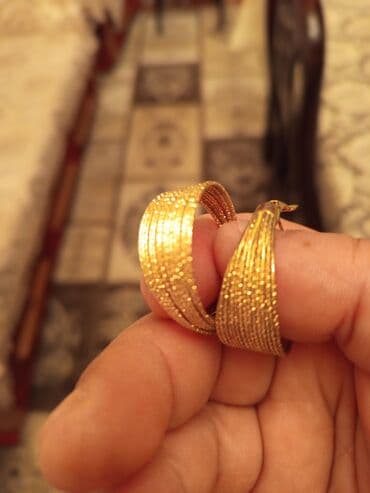 qadın üçün fiantlı sırğalar: Sırğa, Sarı qızıl — 4