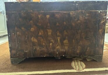 Güzgülər: Rəsmli taxta sandıq/kəllə - Material: massiv taxta, metaldan yan — 6