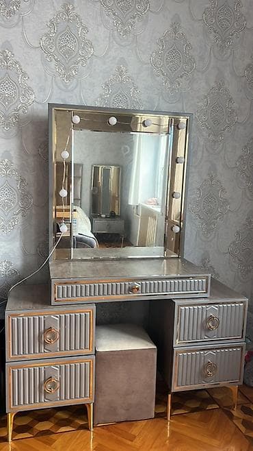 akustik panel: Yataq otağı dəsti - Geniş şkaf: Ön hissəsi tamamilə güzgülü, yan — 3