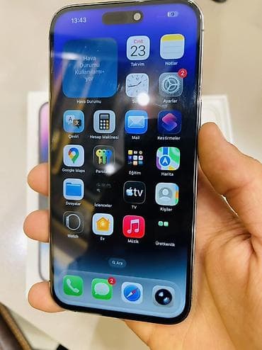 iphone pro max: IPhone 14 Pro Max, 256 GB, Deep Purple, Simsiz şarj, Face ID, Sənədlərlə — 2