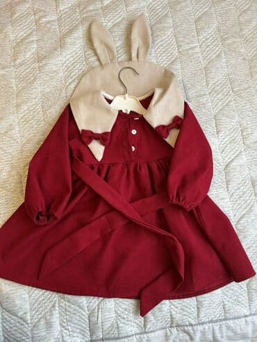 вещи бу купить: Uşaq geyimləri dəsti – 4 ədəd 1) Qırmızı don + qulaqlı yaxalıq - — 1